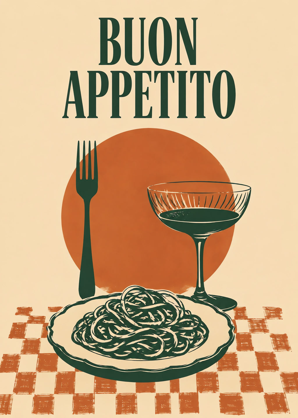 Buon Appetito Table, flat artwork