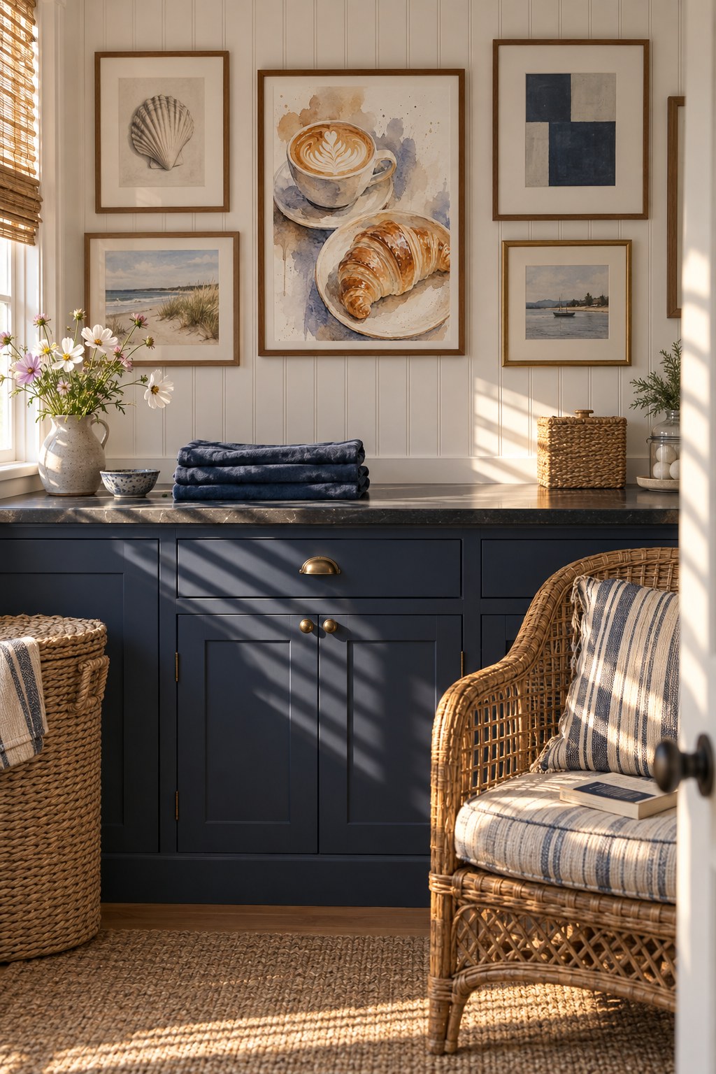 Café au Lait & Croissant, styled interior