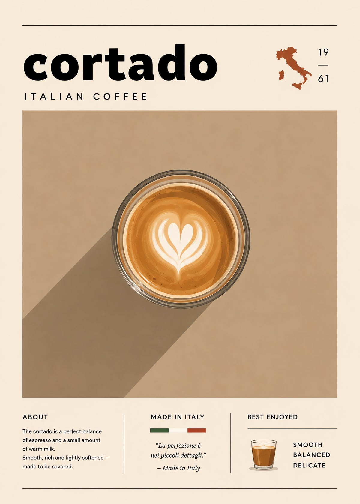 Cortado Morning Ritual, flat artwork