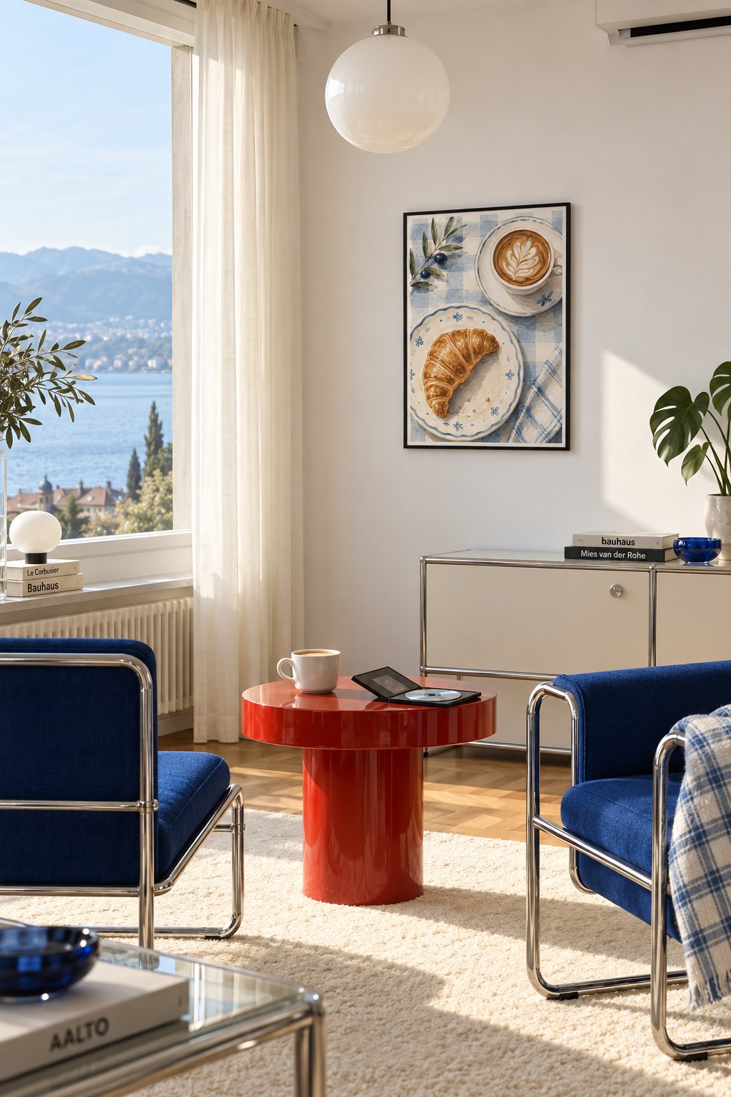 Croissant & Café au Lait, styled interior