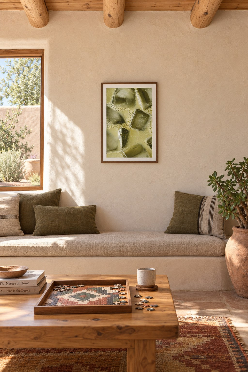 Iced Matcha Close-Up, styled interior