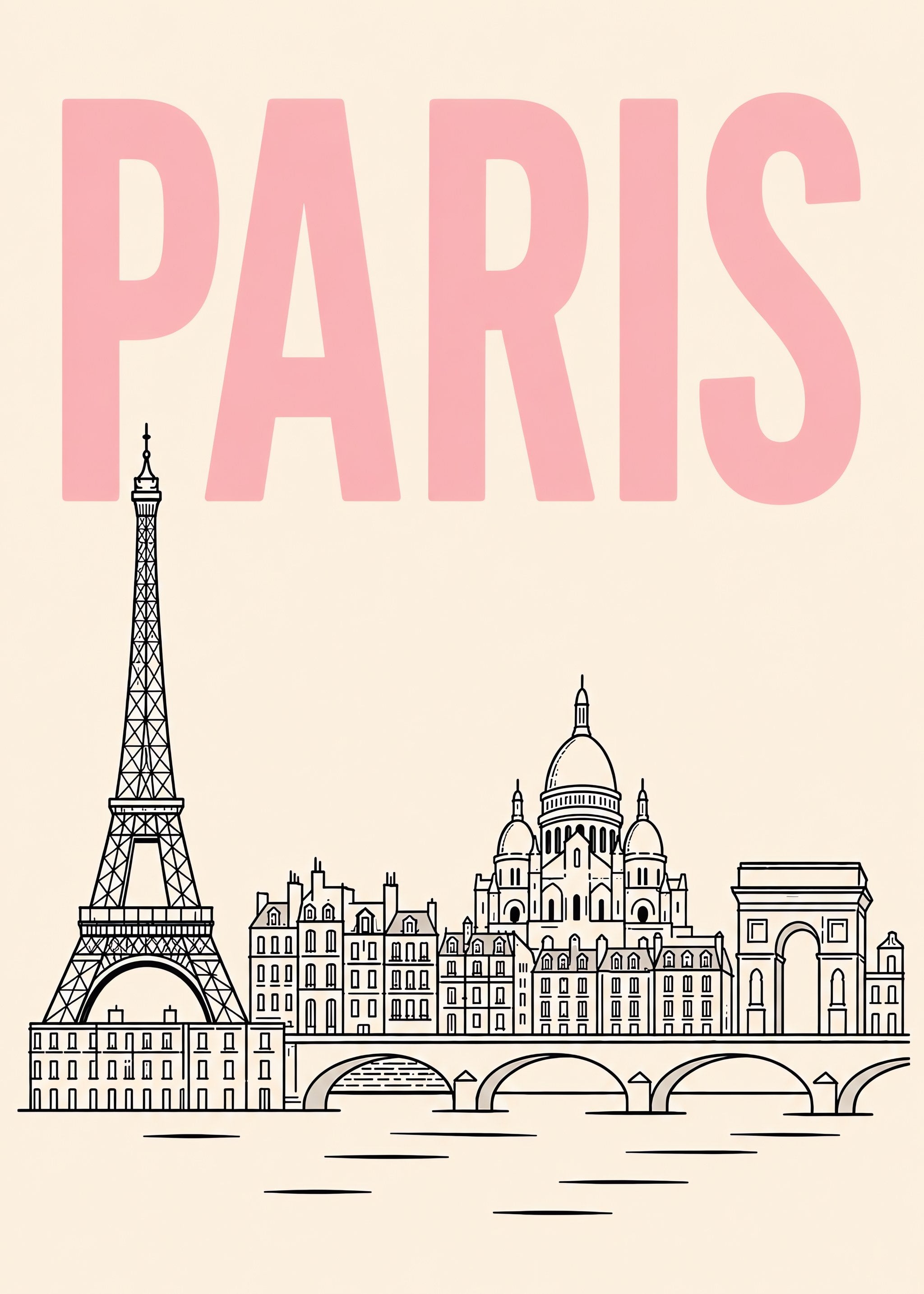 Paris Skyline Dreams, flat artwork