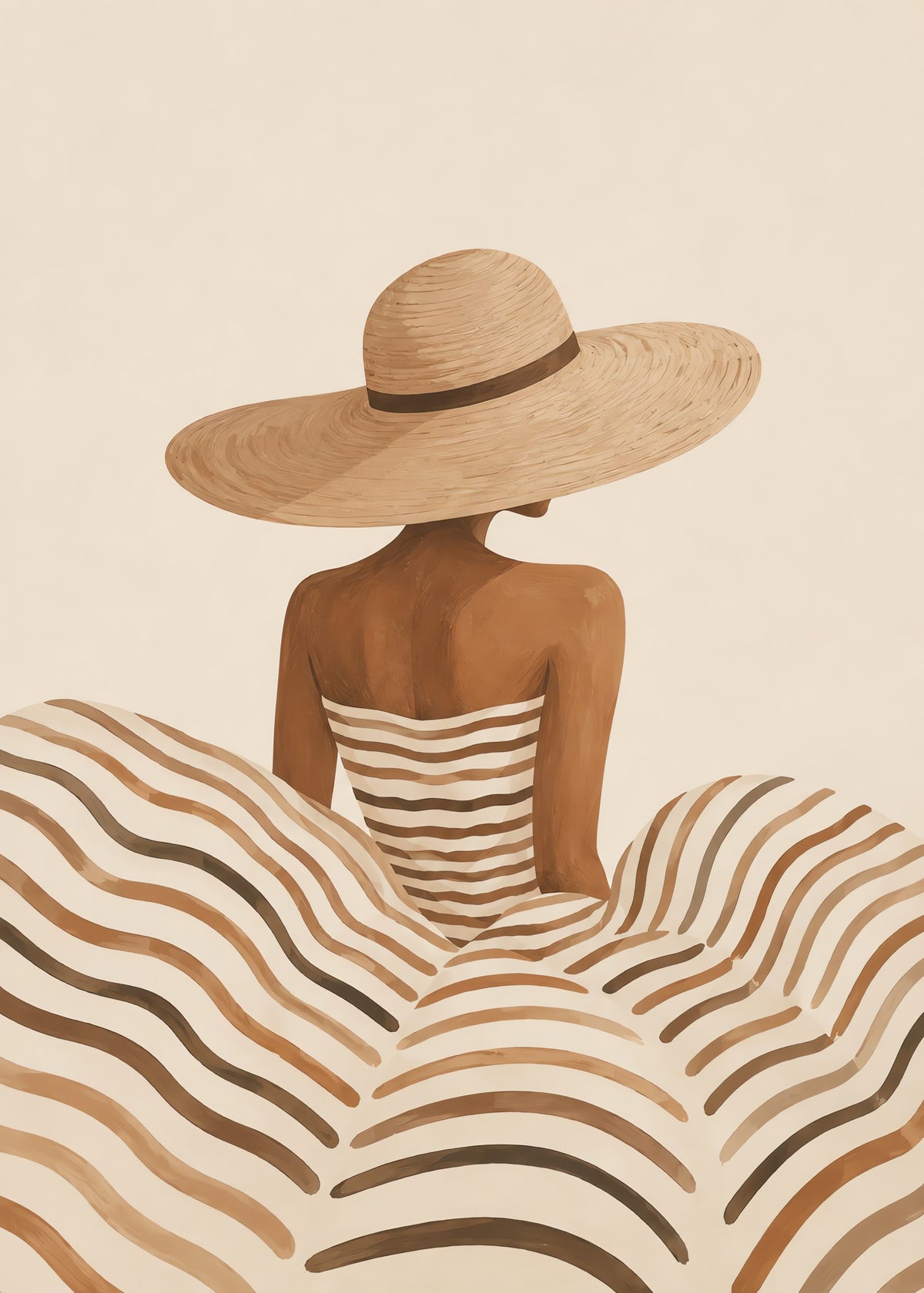 Sunlit Summer Recline, flat artwork
