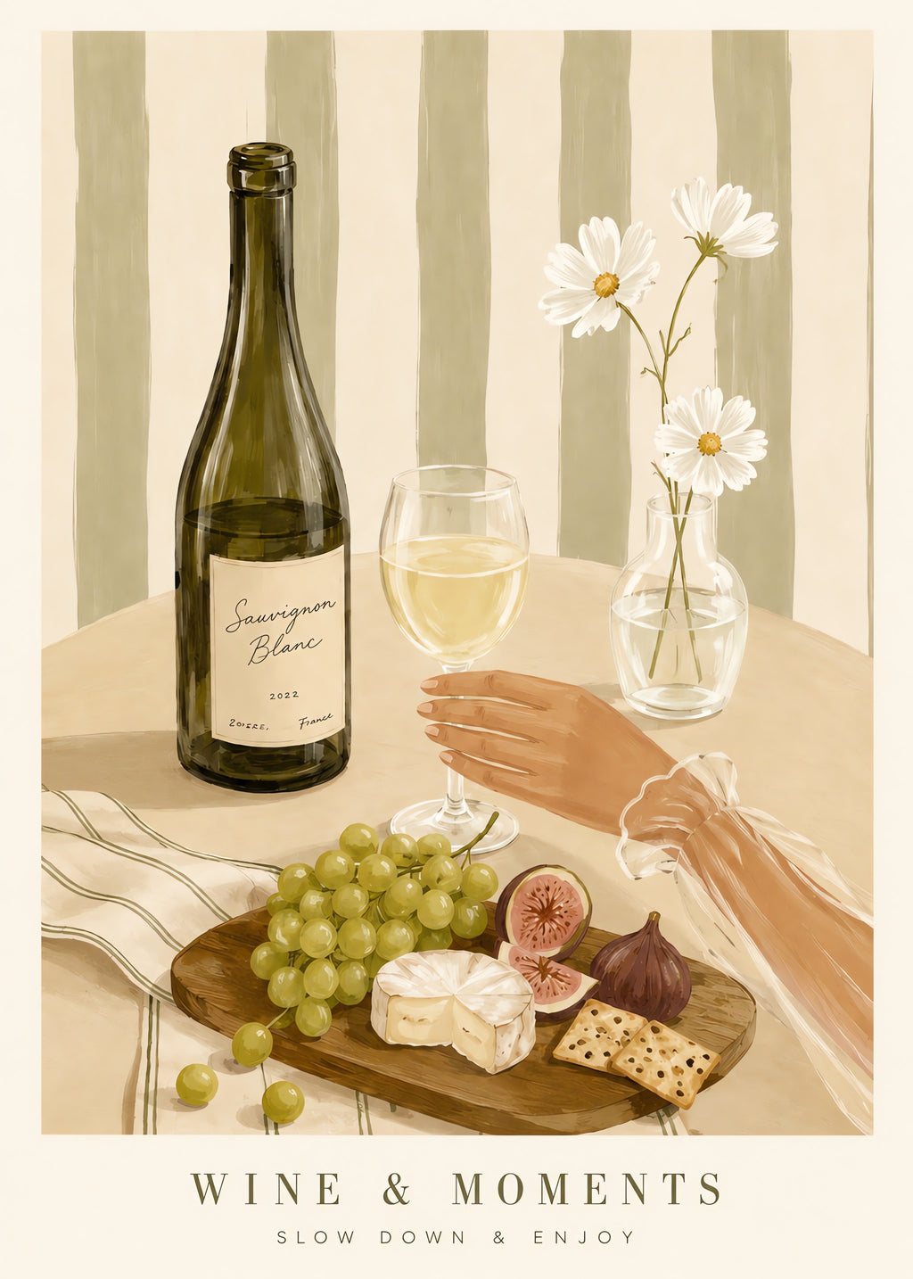 Wine and Moments, flat artwork