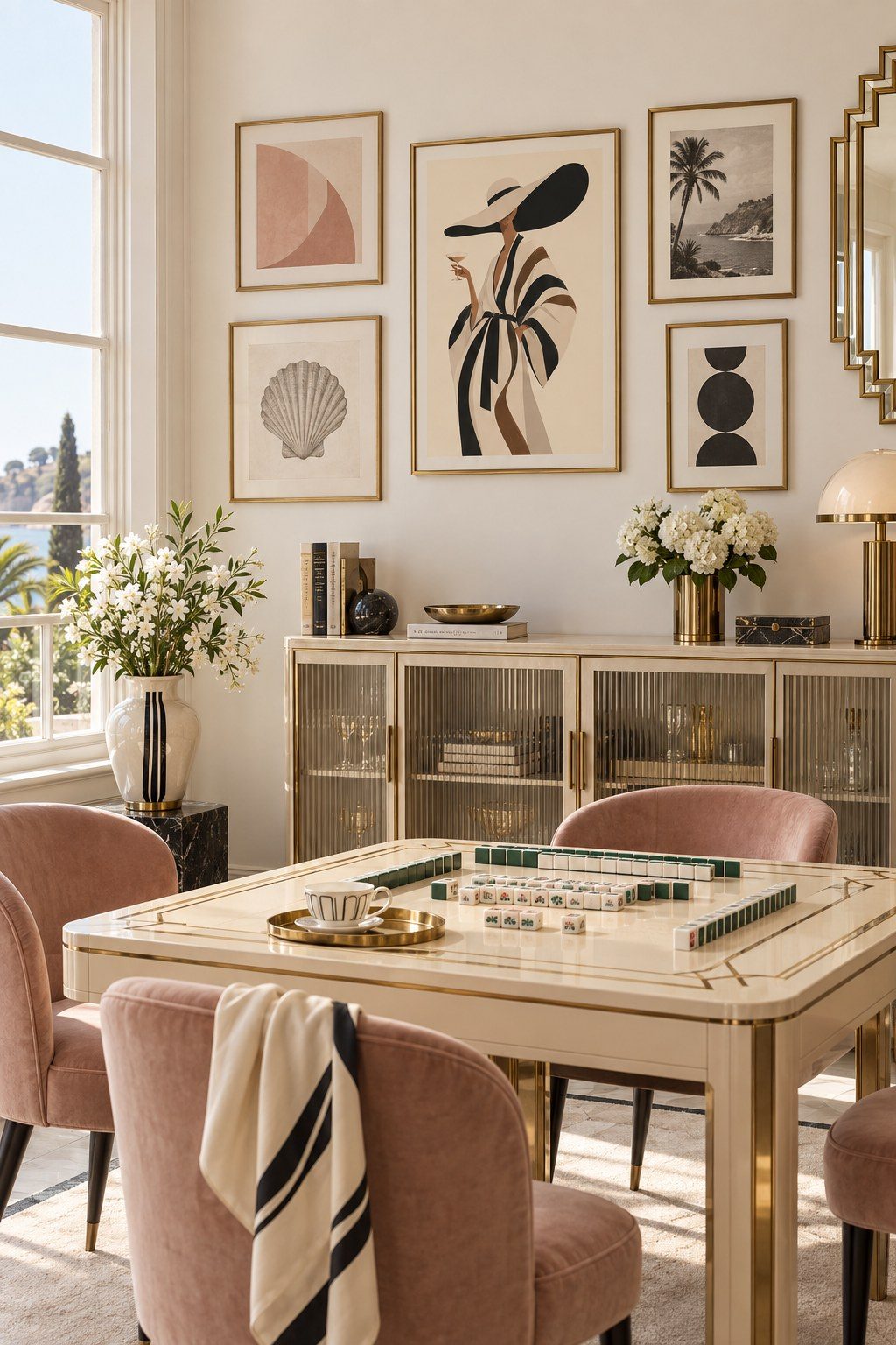 Champagne Afternoon Elegance, styled interior