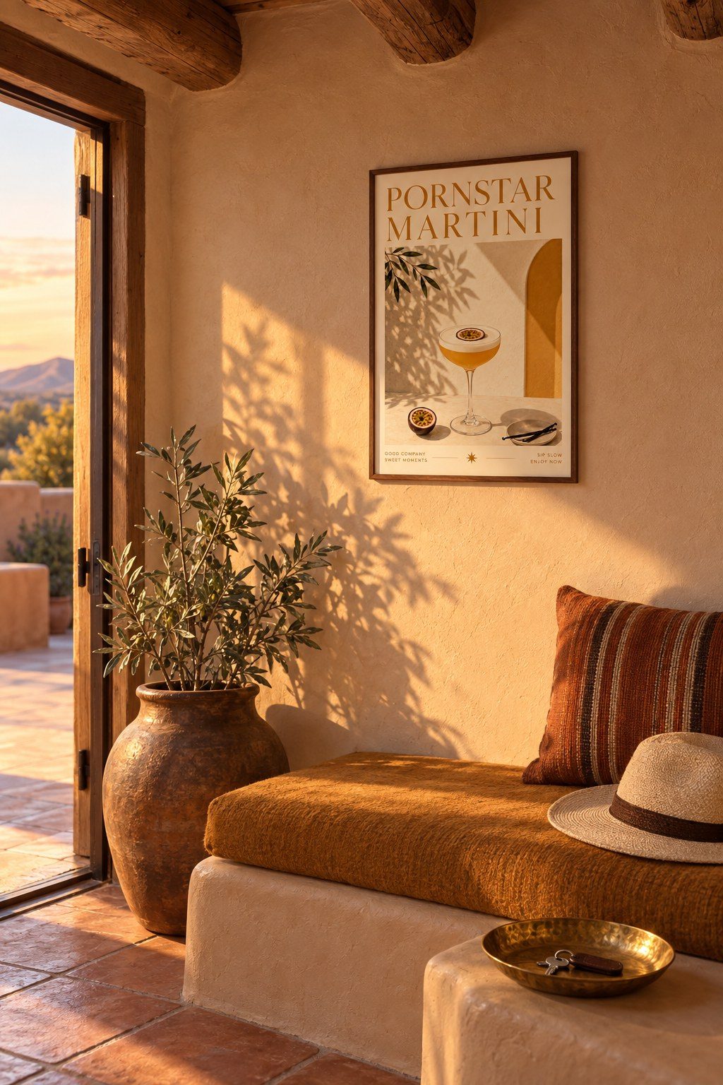 Golden Martini Hour, styled interior