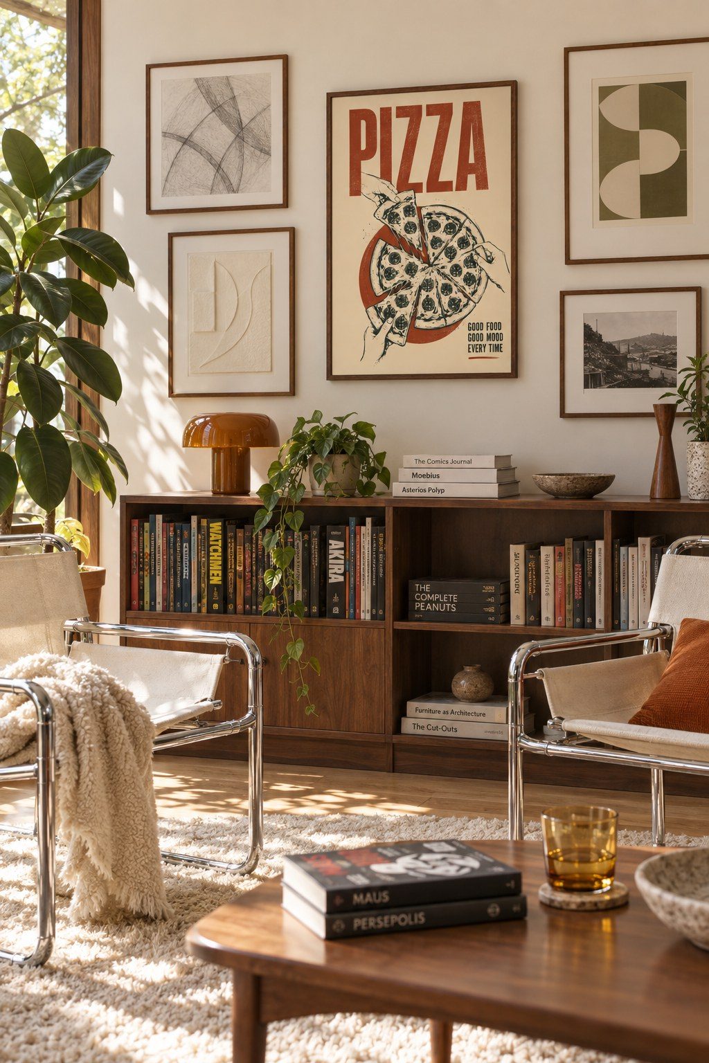 Good Mood Pizza, styled interior