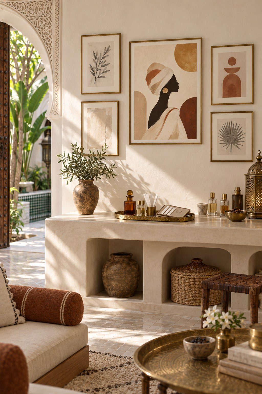 Sunlit Grace Portrait, styled interior